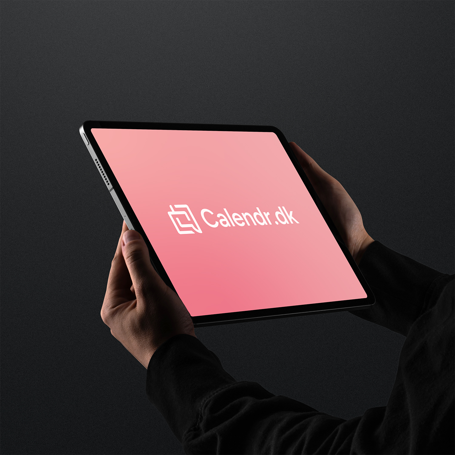 Calendr.dk visuel identitet på en ipad