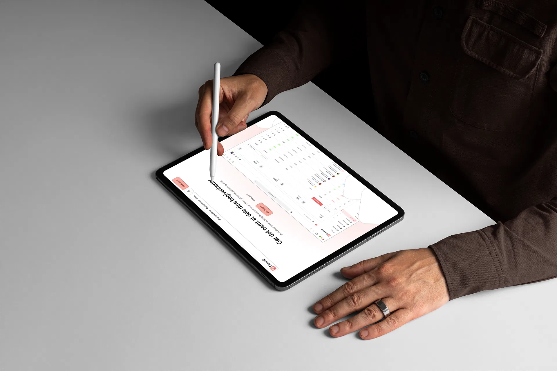 Calendr.dk WordPress hjemmeside på en tablet