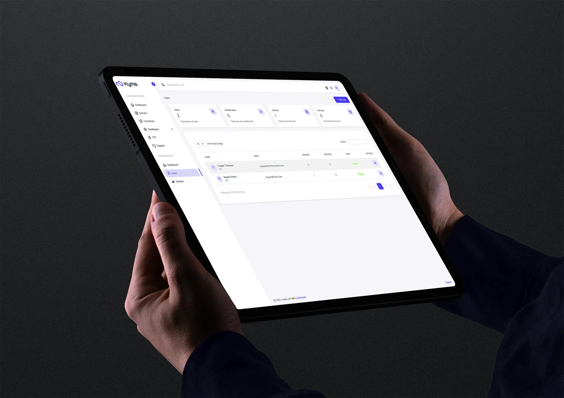 Backend fra KymaCloud